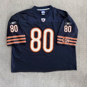 Reebok Chicago Bears Berrian #80 Jersey 2XL - Navy NFL Equipment Boxy Cropped
